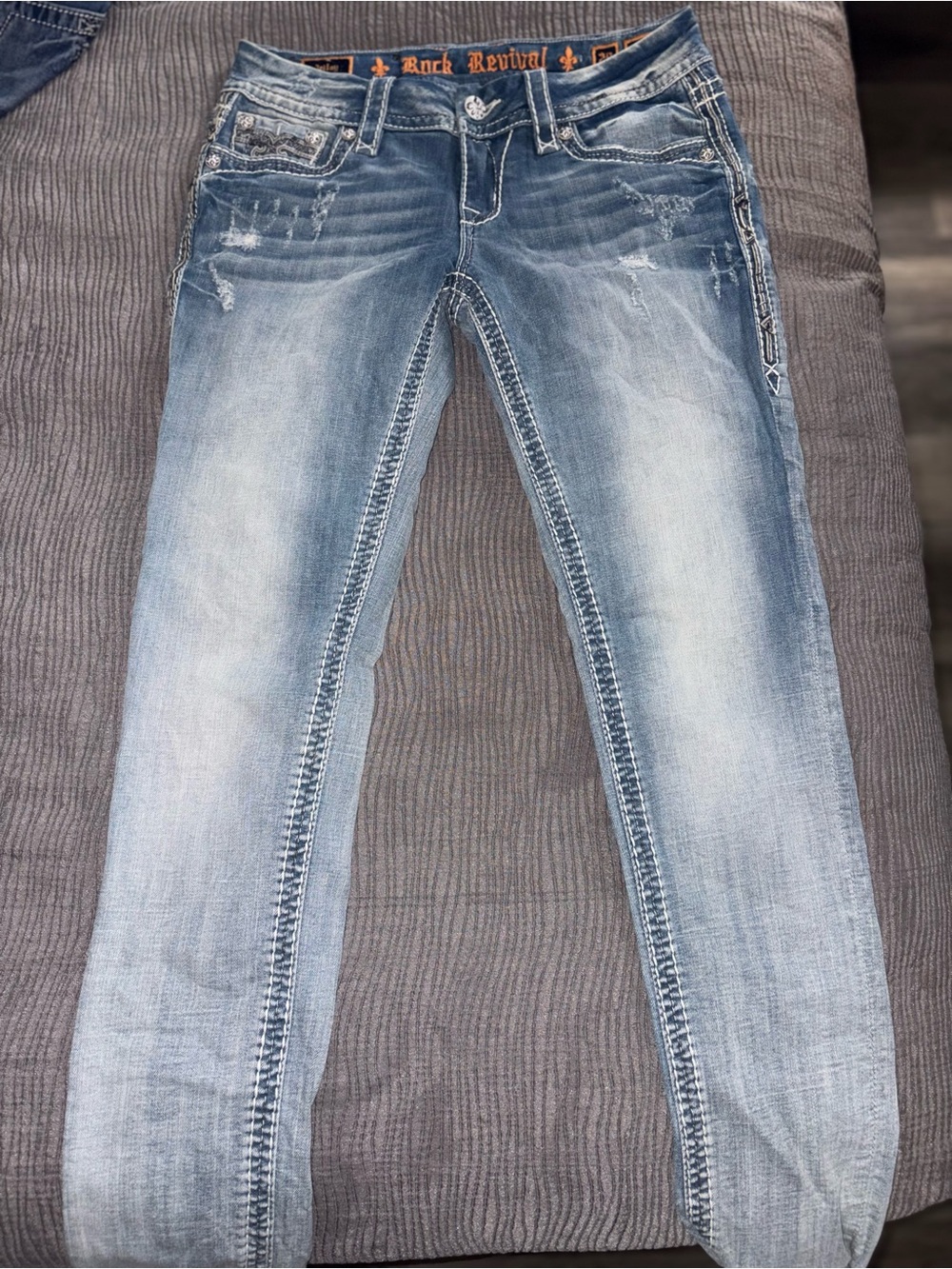 Rock Revival Women's “Jellay” Faded Light Blue Skinny Jeans